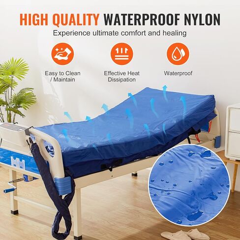 VEVOR Alternating Air Pressure Mattress, Dual-Layer Alternating Pressure Pad for Hospital Beds, 450LBS Loading Air Mattress for Bed Sores with Electric Quiet Pump, A, B-C Pressure Modes in Saudi Arabia