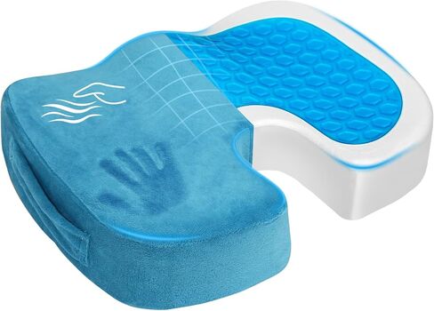 Gel Seat Cushion – Office Chair Cushion – Non-Slip Gel Memory Foam Coccyx Cushion for Tailbone Pain - Desk Chair Car Seat Cushion Driving - Sciatica Back Pain Relief, Velvet, Purple in Saudi Arabia