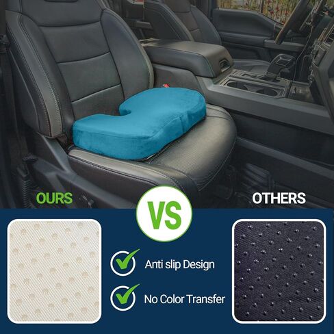Gel Seat Cushion – Office Chair Cushion – Non-Slip Gel Memory Foam Coccyx Cushion for Tailbone Pain - Desk Chair Car Seat Cushion Driving - Sciatica Back Pain Relief, Velvet, Purple in Saudi Arabia