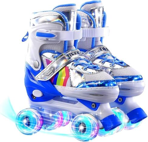 ERNAN Four sizes of adjustable roller skates, all Wheels flash, suitable for boys and girls, Children like, for different ages in Saudi Arabia