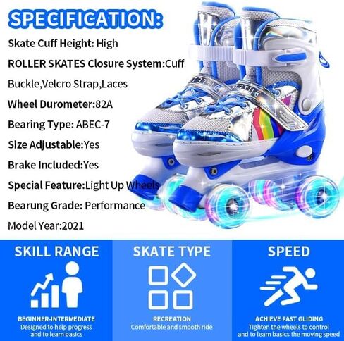ERNAN Four sizes of adjustable roller skates, all Wheels flash, suitable for boys and girls, Children like, for different ages in Saudi Arabia