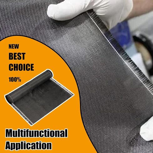 6.5ft x 12" Carbon Fiber Fabric Black Carbon Fiber Sheet Pure Carbon Fiber Cloth 2 x 2 Twill Weave-3k/220g for Cars Structural Reinforcement on Concrete Wall Basement Boat Repair in Saudi Arabia