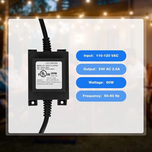 only fire Outdoor Landscape Transformer 110/120V to AC 12V/5A, 60-Watt Waterproof Power Supply Converter for LED Landscape Lighting, Grills, Spotlight, Pathway Light in Saudi Arabia