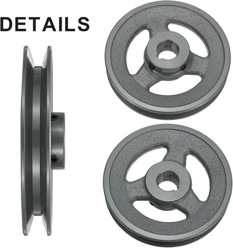 Uxcell AK56-1 1/8 V-Belt Sheave 1 1/8 "تتحمل 5.45" OD أحادية الأخدود الويب Sheave بالملل إلى الحجم، حديد الزهر، قسم الحزام لـ 4L أو حزام in Saudi Arabia