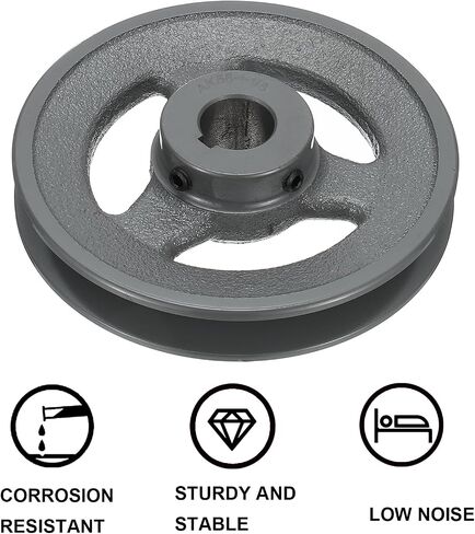 Uxcell AK56-1 1/8 V-Belt Sheave 1 1/8 "تتحمل 5.45" OD أحادية الأخدود الويب Sheave بالملل إلى الحجم، حديد الزهر، قسم الحزام لـ 4L أو حزام in Saudi Arabia
