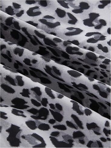 Women's Leopard Print Flared Ruffle Shirred Camisole Tops Loose Lace Trim Spaghetti Strap Cami Shirts in Saudi Arabia