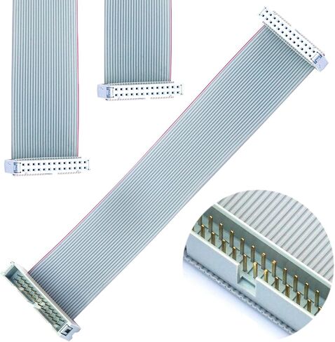 IDC Cable IDE Flat Ribbon Cable 10/14/16/20/26/30/34/40 Pin Ribbon Cable IDC Cable Connector, Male to Female IDE Extension Cable 50CM Length FC 26-Pin 2Pcs(KS-MF26) in Kuwait
