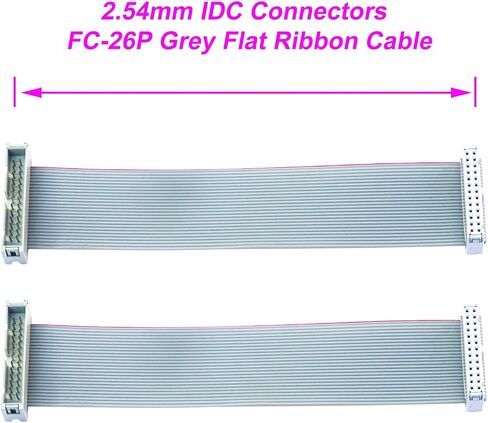IDC Cable IDE Flat Ribbon Cable 10/14/16/20/26/30/34/40 Pin Ribbon Cable IDC Cable Connector, Male to Female IDE Extension Cable 50CM Length FC 26-Pin 2Pcs(KS-MF26) in Kuwait
