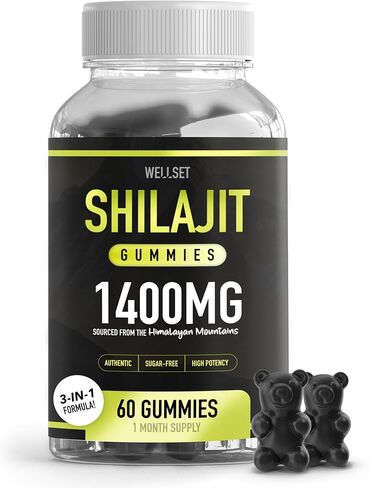 Shilajit Gummies 1400mg with Ashwagandha & Chaga, Fulvic & Humic Acid, Iron & Calcium, 100% Natural Himalayan Shilajit, Supports Energy, Immunity & Mental Clarity, Sugar-Free, 60 Gummies in Saudi Arabia