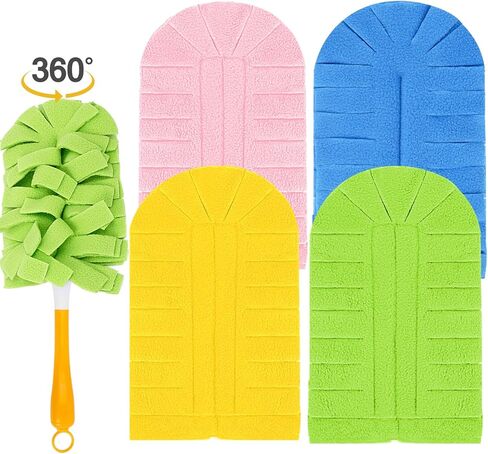 KEEPOW Reusable Duster Refill Compatible with Swiffer Hand Duster, Heavy Duty Duster Refills, 360 Degree Dusters Refills for Cleaning, Ceiling Fan, 4 Pack (Handle is Not Included) in Kuwait