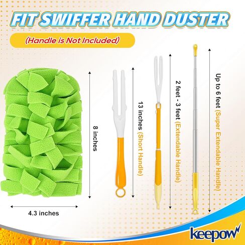 KEEPOW Reusable Duster Refill Compatible with Swiffer Hand Duster, Heavy Duty Duster Refills, 360 Degree Dusters Refills for Cleaning, Ceiling Fan, 4 Pack (Handle is Not Included) in Kuwait