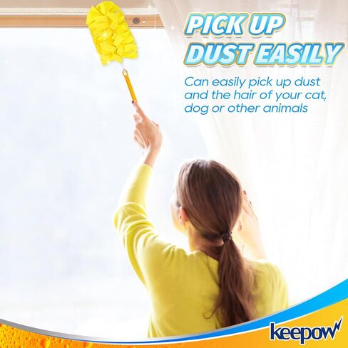 KEEPOW Reusable Duster Refill Compatible with Swiffer Hand Duster, Heavy Duty Duster Refills, 360 Degree Dusters Refills for Cleaning, Ceiling Fan, 4 Pack (Handle is Not Included) in Kuwait