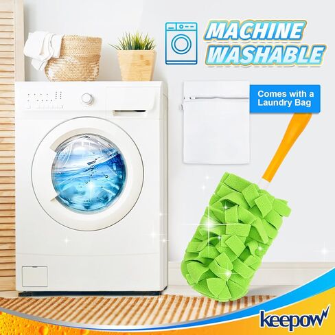 KEEPOW Reusable Duster Refill Compatible with Swiffer Hand Duster, Heavy Duty Duster Refills, 360 Degree Dusters Refills for Cleaning, Ceiling Fan, 4 Pack (Handle is Not Included) in Kuwait