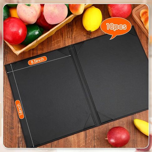 10 Pcs Leather Menu Covers Holders 8.5 x 14 Inches, Waterproof Double View Leather Menu Book Dinner Menu Holder Covers 2 View for Restaurant, Hotel, Bar in Saudi Arabia