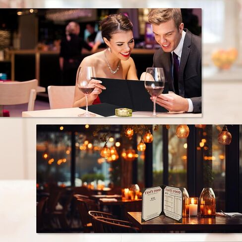 10 Pcs Leather Menu Covers Holders 8.5 x 14 Inches, Waterproof Double View Leather Menu Book Dinner Menu Holder Covers 2 View for Restaurant, Hotel, Bar in Saudi Arabia