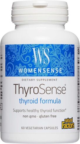 WomenSense ThyroSense by Natural Factors, Natural Supplement to Support Healthy Thyroid Function, Vegetarian, Non-GMO, 60 capsules (30 servings) in Kuwait