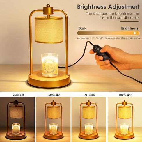 Candle Warmer Lamp with Timer: Electric Candle Lamp with Adjustable Height - Heat Candle Wax Melts Warmer with 2 Bulbs Dimmer for Home Bedroom Decor, Warm Gifts for Men Women in Saudi Arabia