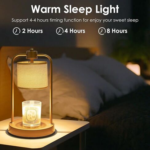 Candle Warmer Lamp with Timer: Electric Candle Lamp with Adjustable Height - Heat Candle Wax Melts Warmer with 2 Bulbs Dimmer for Home Bedroom Decor, Warm Gifts for Men Women in Saudi Arabia