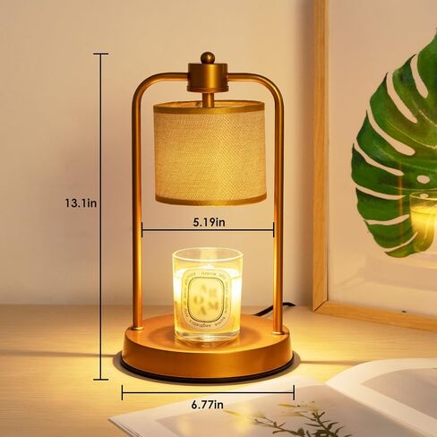 Candle Warmer Lamp with Timer: Electric Candle Lamp with Adjustable Height - Heat Candle Wax Melts Warmer with 2 Bulbs Dimmer for Home Bedroom Decor, Warm Gifts for Men Women in Saudi Arabia