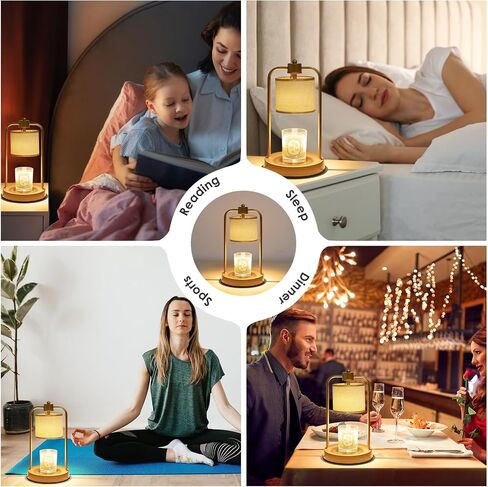 Candle Warmer Lamp with Timer: Electric Candle Lamp with Adjustable Height - Heat Candle Wax Melts Warmer with 2 Bulbs Dimmer for Home Bedroom Decor, Warm Gifts for Men Women in Saudi Arabia