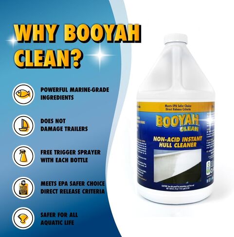 BooYah Clean Non-Acid Instant Hull Cleaner – Removes Water and Scum Lines, Fish Blood, and Tannin Stains – Meets EPA Safer Choice Direct Release Criteria in Saudi Arabia