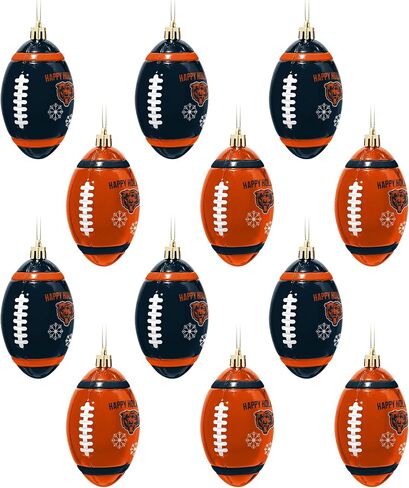 FOCO Chicago Bears NFL 12 Pack Football Ornament Set in Saudi Arabia