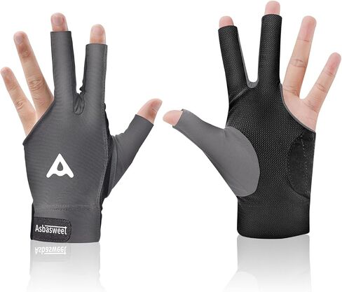 Pool Gloves, Billiard Gloves Elastic Lycra 3-Finger Billiard Gloves Breathable Snooker Cue Sport Gloves, Pool Glove with Durable Silicone - Great Pool Glove for Men Women Shooters in Saudi Arabia