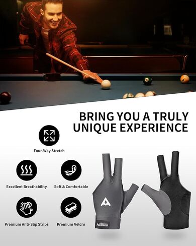Pool Gloves, Billiard Gloves Elastic Lycra 3-Finger Billiard Gloves Breathable Snooker Cue Sport Gloves, Pool Glove with Durable Silicone - Great Pool Glove for Men Women Shooters in Saudi Arabia