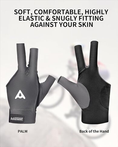 Pool Gloves, Billiard Gloves Elastic Lycra 3-Finger Billiard Gloves Breathable Snooker Cue Sport Gloves, Pool Glove with Durable Silicone - Great Pool Glove for Men Women Shooters in Saudi Arabia
