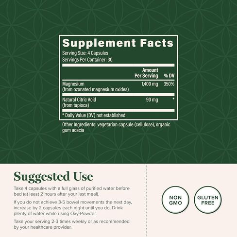 Global Healing Center Oxy-Powder Oxygen Based Safe and Natural Colon Cleanser and Relief from Occasional Constipation (120 Capsules)(Packaging may vary) in Saudi Arabia