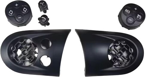 3 Spoke Steering Wheel Multifunction Switch Cruise Control Cover and Volume Control Button Cover for Mini Cooper R55 R56 R57 R58 R59 R60 R61 2007-2015 (Volume Key + RES + Dial Cover, One Size) in Saudi Arabia