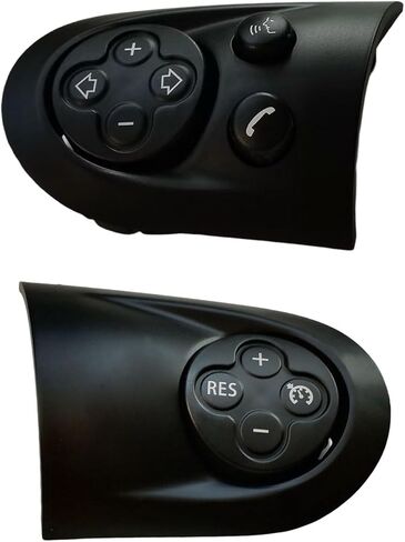 3 Spoke Steering Wheel Multifunction Switch Cruise Control Cover and Volume Control Button Cover for Mini Cooper R55 R56 R57 R58 R59 R60 R61 2007-2015 (Volume Key + RES + Dial Cover, One Size) in Saudi Arabia