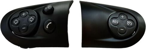3 Spoke Steering Wheel Multifunction Switch Cruise Control Cover and Volume Control Button Cover for Mini Cooper R55 R56 R57 R58 R59 R60 R61 2007-2015 (Volume Key + RES + Dial Cover, One Size) in Saudi Arabia