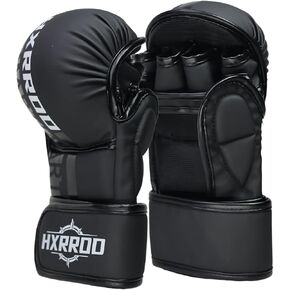 MMA Gloves Sparring Grappling, Kick Boxing Gloves, Hybrid Open Palm Martial Arts Mitts, Light Weight for Martial Arts Sparring Karate Muay Thai, Boxing, Punching Bag, Combat Sports Training Gloves