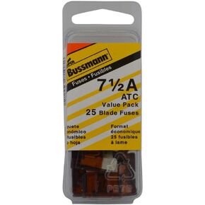 Bussmann (VP/ATC-7-1/2-RP) Brown 7-1/2 Amp 32V Fast Acting ATC Blade Fuse, (Pack of 25)