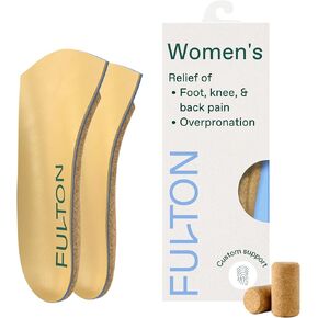 Fulton Universal Shoe Inserts for Women with Custom Molding & Arch Support - Everyday Cork Inserts for Shoes Without Removable Insoles - Prevent Overpronation & Plantar Fasciitis (Women's Size 8.5-9)
