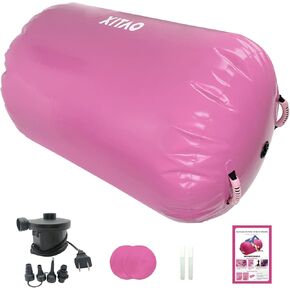 XITAO 37.4 بوصة × 25.0 بوصة أسطوانة هواء للجمباز قابلة للنفخ، بساط هوائي دوار للظهر، معدات تدريب على الانحناء الخلفي للأسطوانة مع مضخة هواء كهربائية لتدريب اليوجا على الظهر in Kuwait