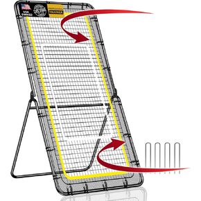 𝑵𝑬𝑾 [3-in-1] Pitch Back Rebounder Practice Net, 7x4 FT Adjustable Bounce Back Return Net for Volleyball Softball Lacrosse Soccer Baseball Throwback Trainer Gifts, Profession Training Machine