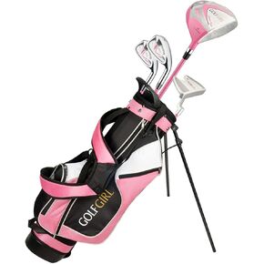 Golf Girl Junior Girls Golf Set V3 with Pink Clubs and Bag, Left Hand