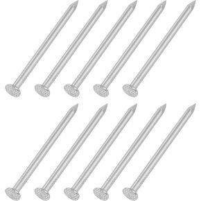 uxcell 100Pcs Small Hardware Nails, 6D x 2" 304 Stainless Steel Round Head Nail Common Finishing Nail for Household Woodworking Picture Hanging DIY Projects, Silver