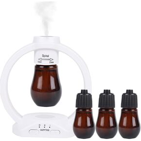 HAPPTWS Essential Oil Diffuser Set- Diffuser 3 Timer Settings Battery Powered Cordless Setup 7 Color LED Lights for Bedroom Yoga Room Toilet Pet Room