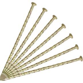 50/100/150 Pack - 6" Garden Stakes Solid Golden Galvanized Non-Rust Metal Stakes Spiral Landscape Edging Anchors for Paver Edging, House Construction (100)