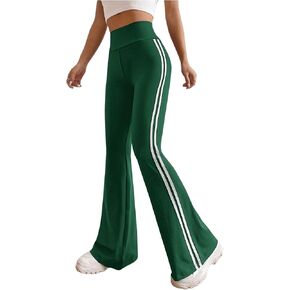 Girl's Striped High Waisted Yoga Flare Pants Casual Long Bell Bottoms Workout Track Pants