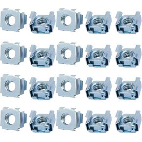 uxcell 20pcs M8 65Mn Spring Steel Captive Cage Nut Silver Tone for Server Shelf Cabinet