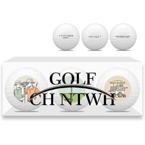 Funny Golf Balls Gift Set - 3 Pack Creative Golf Balls with Hilarious Designs - Gag Gifts for Golf Lovers, Men, Women