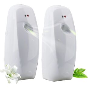 (2-Pack) Automatic Fragrance Dispenser | Automatic Air Freshener Spray Dispenser | Wall Mounted or Standing Aerosol Sprayer for Hotel Office Living Room Bathroom Commercial Place (Black)