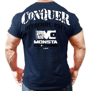 Monsta Clothing Co. Men's Bodybuilding Workout (Conquer) Fitness Gym T-Shirt