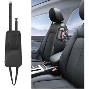 Car Seat Side Organizer with Mesh Pocket,Car Seat Storage Hanging Bag Holds Phones Wallets Glasses,Universal Multifunctional Car Storage Organizer for Most Cars SUVs Trucks (2PCS)