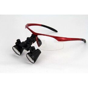 Dental Surgicial Loupe Loupes 2.5X Magnification 16.5" (420mm) Working Distance Burgundy Goggles