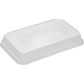 Restaurantware-LIDS ONLY: Matsuri Vision 8.8 x 5.5 x 1.2 Inch Lids For Sushi Containers, 50 Airtight Lids - Containers Sold Separately, No-Fog Design, Clear Plastic Dome Lids, For Sushi Boxes